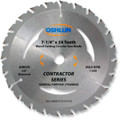 Oshlun SBW-072524-B10 7-1/4-Inch 24 Tooth ATB Contractor Series General Purpose and Framing Saw Blade with 5/8-Inch Arbor (Diamond Knockout)