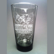 A etched smoked glass from the most blasphemous bar in Dunwich, The Black Goat of the Woods Tavern