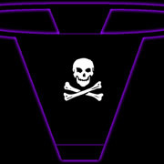 Sexy bikini thong imprinted with a skull and cross bones