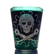 Steamy Roger shot glass (green)