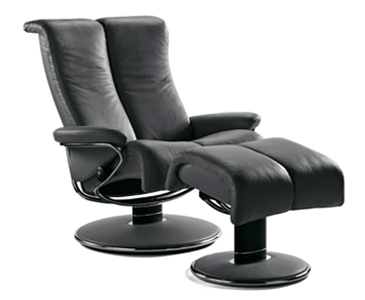 Stressless Blues Recliner-Medium Size-  Amazingly Modern Back Support and Style!