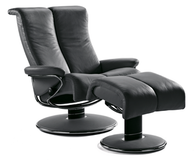 Stressless Blues Recliner-Large Size-  Amazingly Modern Back Support and Style!