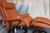 Magic recliner shown in Tigereye Royalin leather- Comfort without compromise.