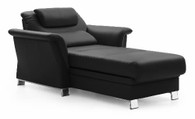 Ekornes Stressless E40 Longseat without arms (shown with arms) in Black Paloma leather
