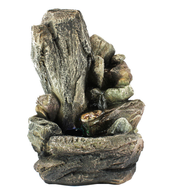 natural rock tabletop waterfall fountain w led lights natural rock tabletop waterfall fountain w led lights