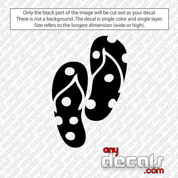 Car Decals - Car Stickers | Polka Dot Flip Flops Car Decal | AnyDecals ...