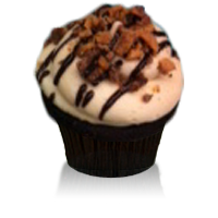 Rich Chocolate cake with caramel buttercream sprinkled with Heath Bar crumbles
