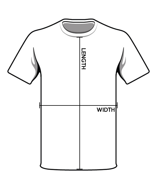 t shirt width measurement