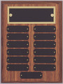 9" x 12" (13 Plate) Walnut Finish Perpetual Plaque with Top Plate Border