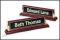 Rosewood Piano-Finish Nameplate with Gold Metal Accents