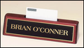 Rosewood Piano-Finish Nameplate with Business Cardholder