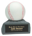 White Baseball On Base 4" Tall