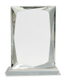 Crystal Rectangle Mounted on a Crystal Pedestal with Sandblasted Engraving 8" Tall