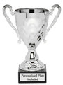 Silver Metal Cup on Black Marble Base 17.25" Tall