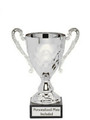 Silver Metal Cup on Black Marble Base 12.25" Tall