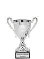 Silver Metal Cup on Black Marble Base 10.75" Tall