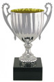 Italian Full Metal Cup on Black Marble Base 12.5" Tall