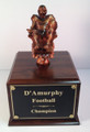 Fantasy Football: PDU  Quarterback in Lounge Chair Football Figure on Cherry Wood Finish Base 11" Tall 