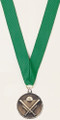 Medal with Green Ribbon with No Engraving