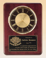 Rosewood Piano-Finish Clock with Solid Brass Diamond-Spun Bezel and Glass Lens