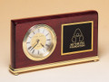 Rectangle Rosewood Piano-Finish Brass Base Clock with Diamond-Spun Dial