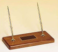 Goldtone Ball Point Pens on Solid Walnut Base 10" Long