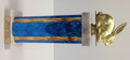 Gold Rabbit Figure on 7" Tall Tube on Marble