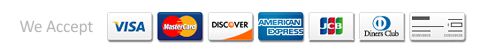 We accept Visa, MasterCard, AMEX, Discover, JCB & Diners Club Credit Cards We accept Visa, MasterCard, AMEX, Discover, JCB & Diners Club Credit Cards