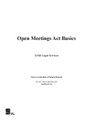 Open Meetings Act Basics - Hard Copy
