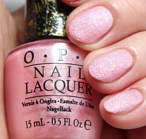 opi pink glitter nail varnish