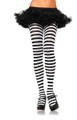 White and Black Striped Opaque Pantyhose 8081