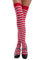 Red and White Candy Cane Striped Thigh High 8170