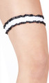 Black and White Striped Satin Garter 8192