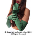 Forest Green Satin Opera Gloves 1221