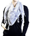 White And Grey Arab Shemagh Houndstooth Scarf 2074
