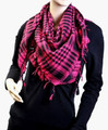 Black And Hot Pink Arab Shemagh Houndstooth Scarf 2075