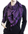 Black And Purple Arab Shemagh Houndstooth Scarf 2078
