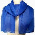 Royal Blue Long Sheer Chiffon Scarf 2134