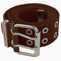 Grommet Belt Brown Canvas Two Silver Hole 2260-2263