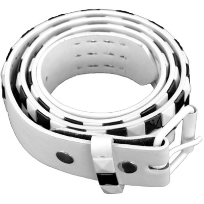 White and Black Checkerboard Studded Belts - White Mix Sizes 2516A - Private Island Party