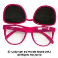 Flip Up Sunglasses 80's Hot Pink Wayfarer Style 1047