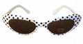 White Retro Cat Eye Polka Dot Sunglasses 7084