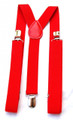 Elastic Suspenders Red Clip On 1294