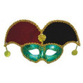 Deluxe Jester Mardi Gras Mask with Gold Trim 1831