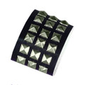 3-Row Silver Studded Biker Wristband 6506
