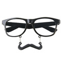 Incognito Sunglasses S1 Black - Clear Lens Mustache Wayfarer 7096