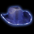 Blue Flashing LED Sequin Cowboy Hat 5893