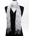 White Peace Sign Scarf 2015