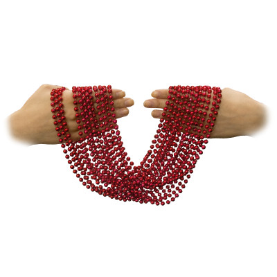 red mardi gras beads bulk
