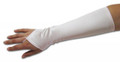 Ivory Satin Gauntlet Fingerless Gloves 5085
